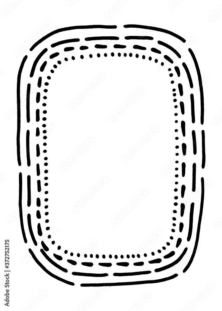 Hand-drawn black and white doodle style border. Hand-drawn black and white doodle style border.