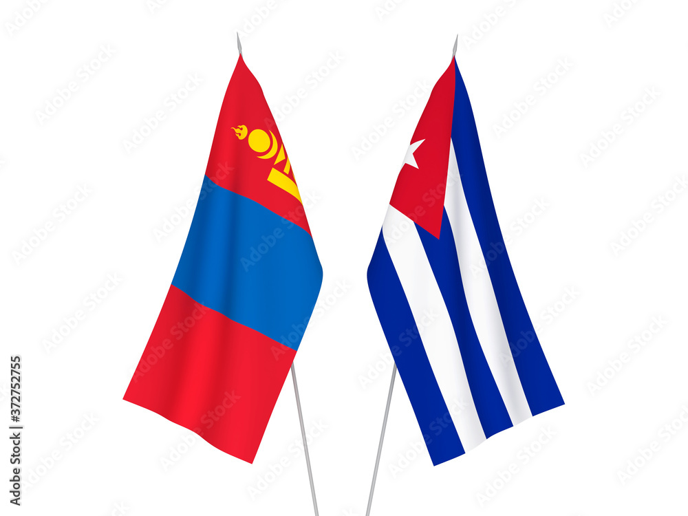 Cuba and Mongolia flags