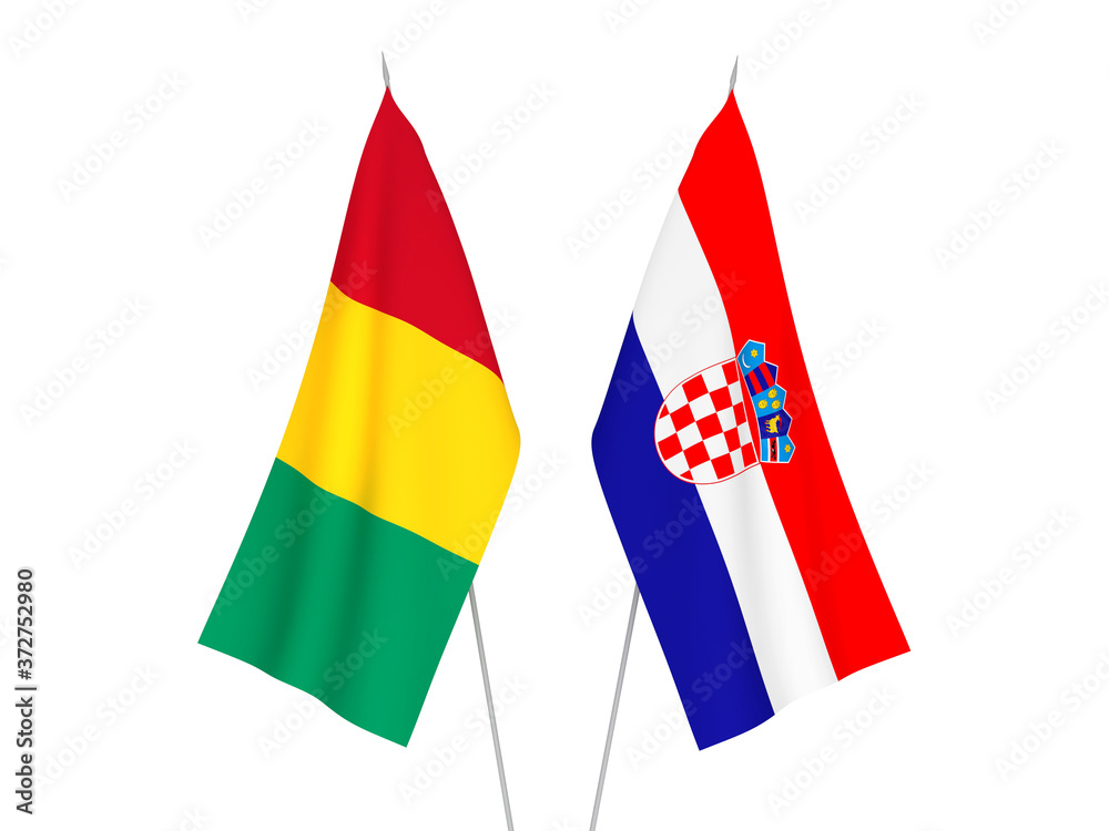 Croatia and Guinea flags