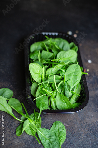 spinach green juicy leaves organic salad serving size natural product top view copy space  for text keto or paleo diet raw