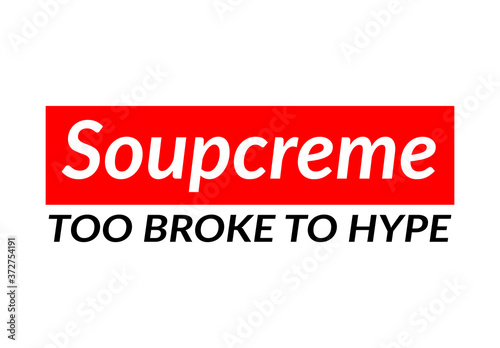 Funny hypebeast knockoff brand logo, vector logo isolated on white background.