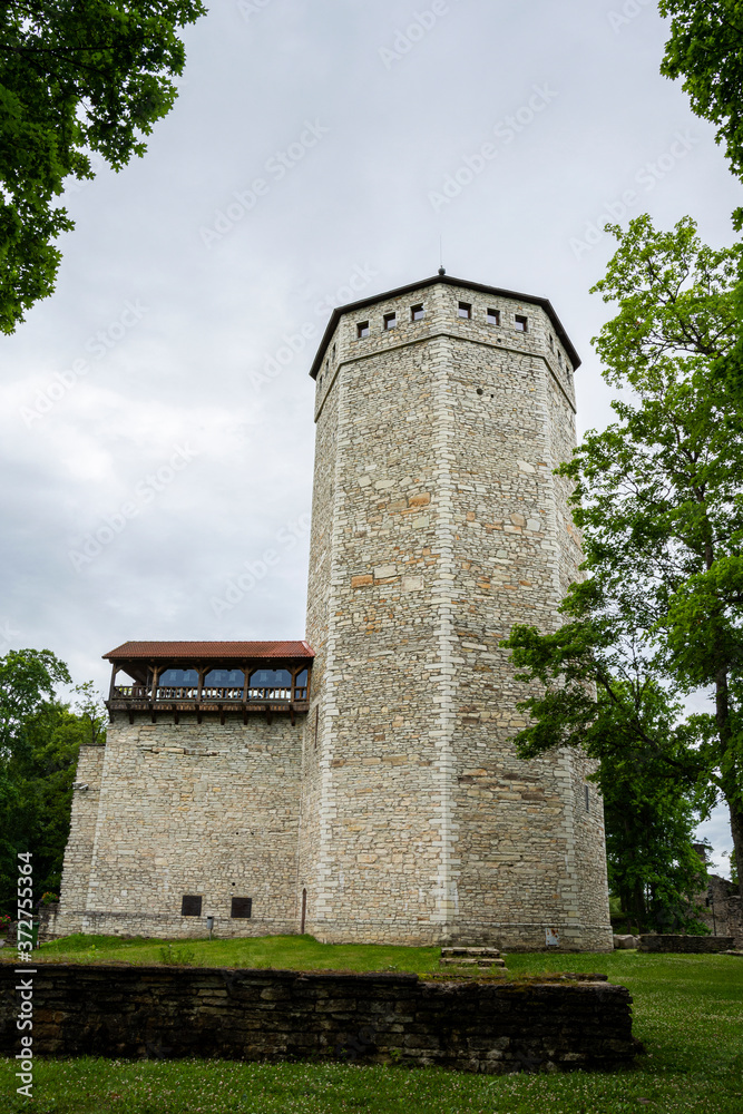 View of the Paide Tower and Castle Ruins, Estonia