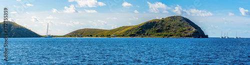 A panorama view towards the bay of Dead Chest Island of the main island of Tortola © Nicola
