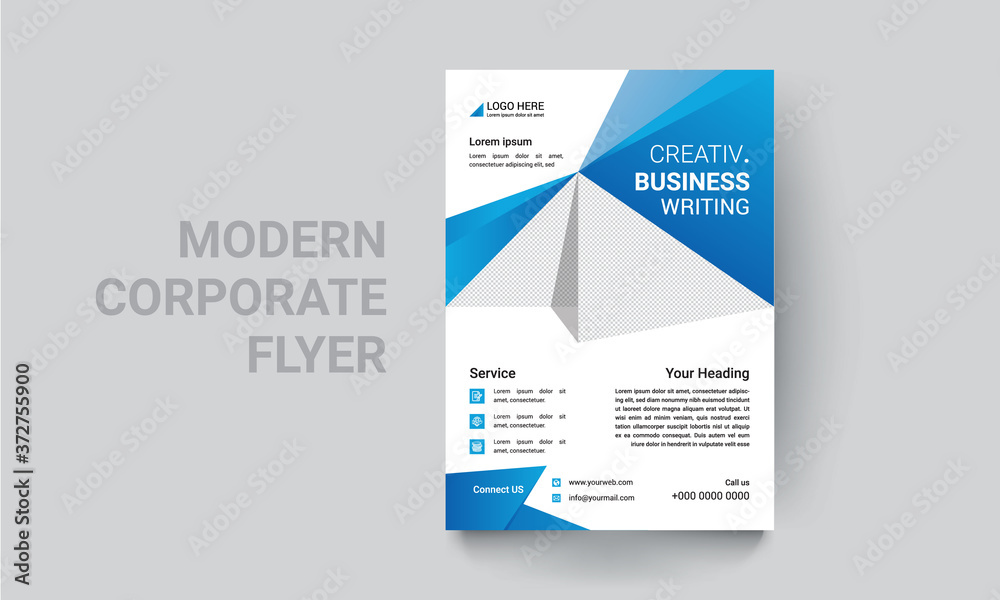 corporate flyer design template, blue flyer design,  print-ready template