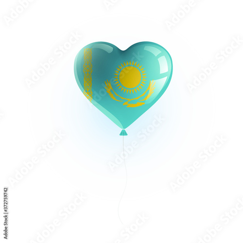 Heart shaped balloon with colors and flag of KAZAKHSTAN vector illustration design. Isolated object.