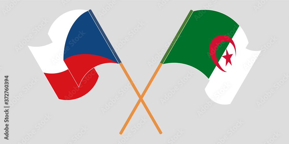 Crossed flags of Algeria and Czech Republic Crossed flags of Algeria and Czech Republic
