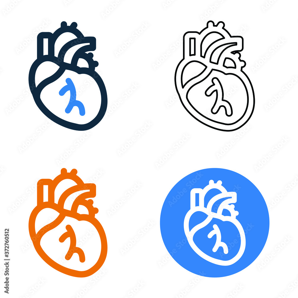 Human heart icon, vector graphics Human heart icon, vector graphics