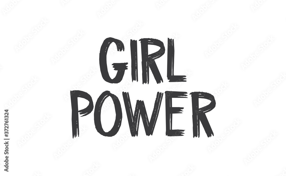Girl power quote lettering. Calligraphy inspiration graphic design typography. Hand written card. Simple vector Female sign. Girl power quote lettering. Calligraphy inspiration graphic design typography. Hand written card. Simple vector Female sign.