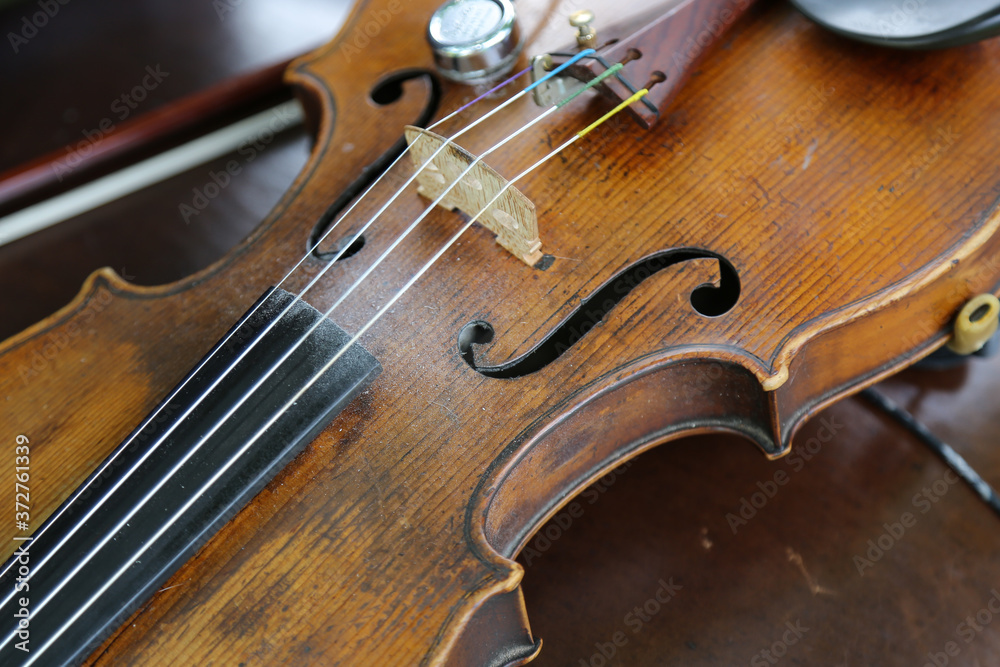 Fototapeta old wood violin.