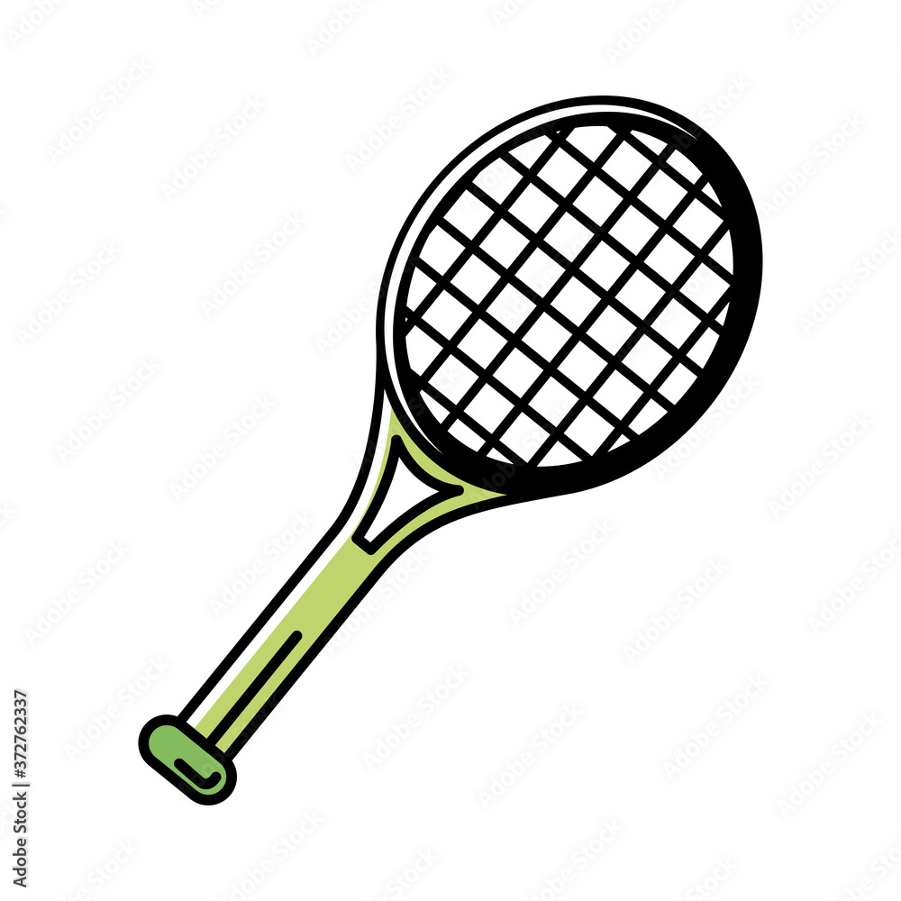 tennis sport racket line and fill style icon