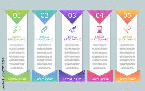 Timeline infographics design vector and marketing icons can be used for workflow layout, diagram, annual report, web design. Business concept with 5 options, steps or processes