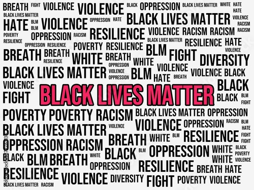 Black Lives Matter - BLACK LIVES MATTER - Image, Illustration with words related to the topic BLACK LIVES MATTER