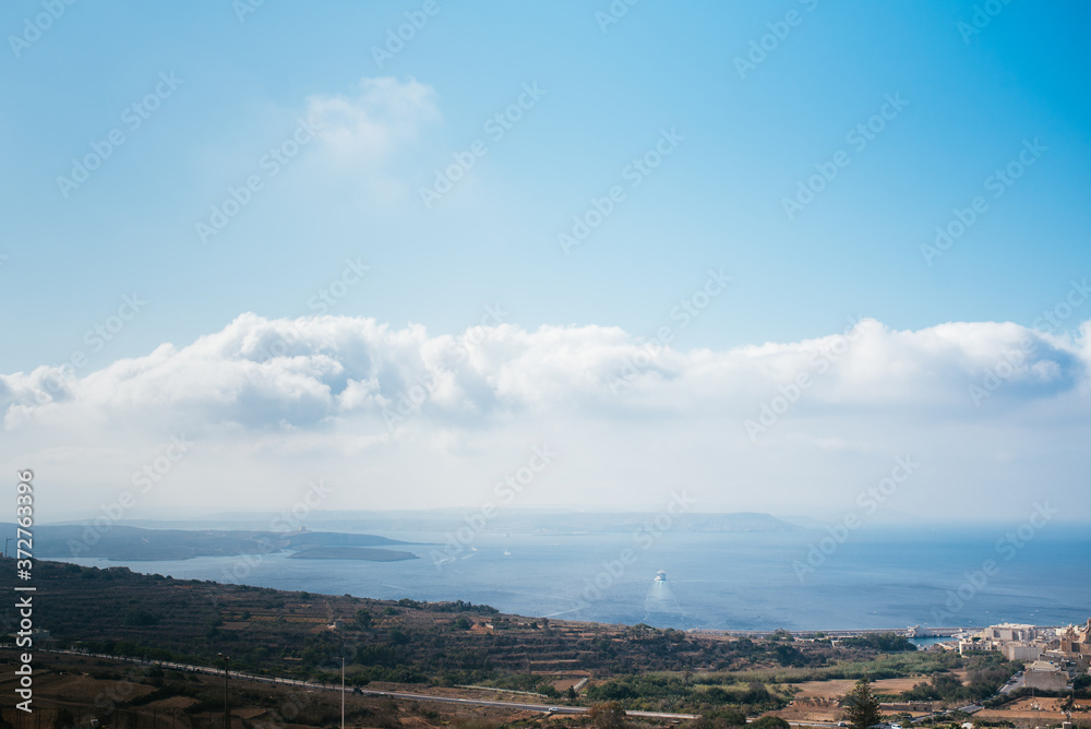 Landscape of Gozo island coast in Malta