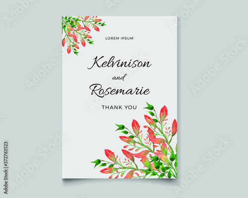 Floral wedding invitation card