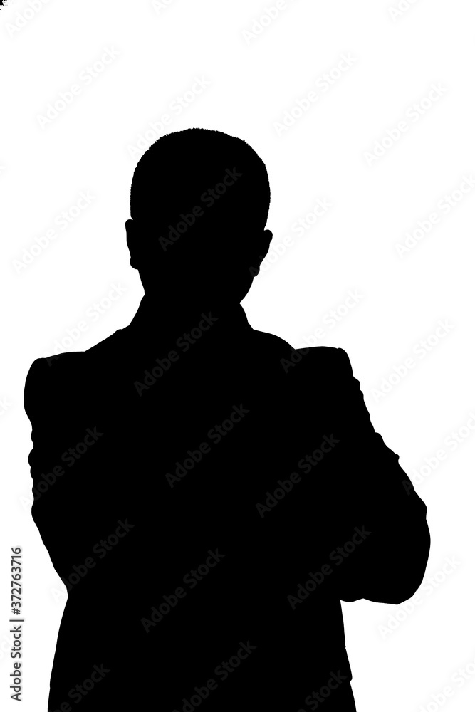 Dark silhouette of a male businessman.