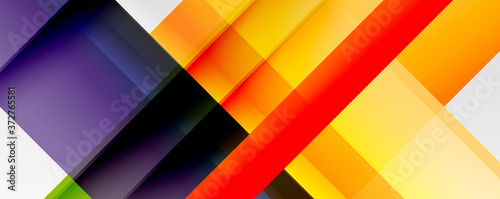 Geometric abstract backgrounds with shadow lines  modern forms  rectangles  squares and fluid gradients. Bright colorful stripes cool backdrops