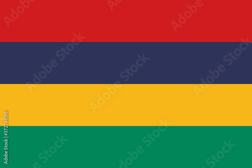 Mauritius flag. Official colors. Correct proportion