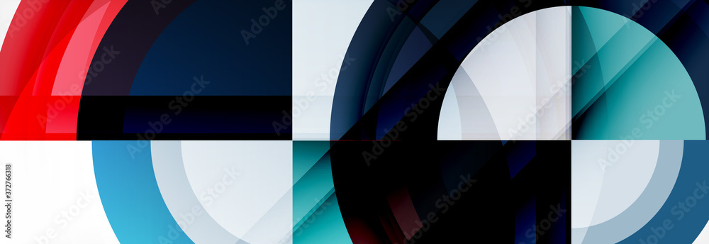 Round shapes, triangles and circles. Modern abstract background Round shapes, triangles and circles. Modern abstract background