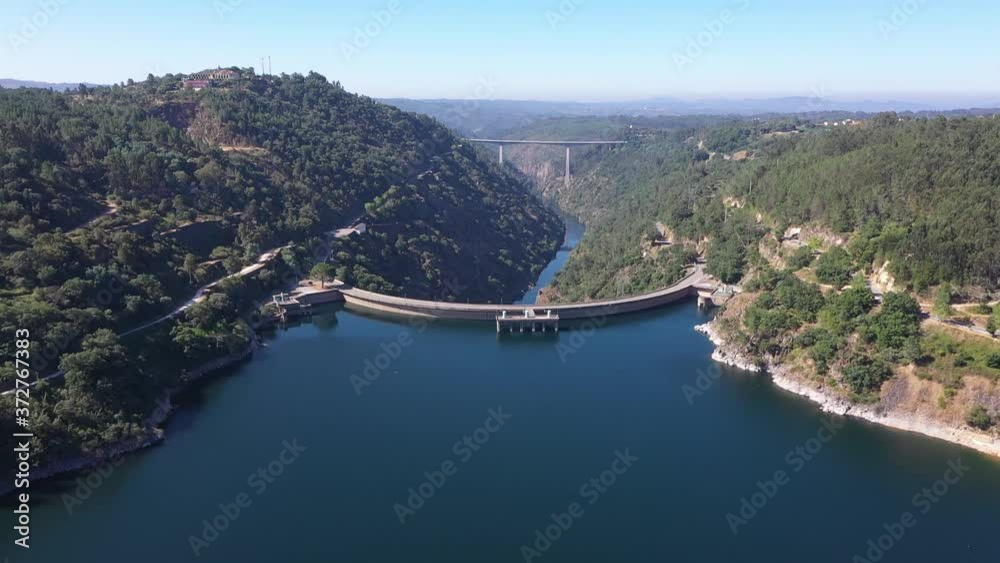 Aerial view of Cabril Dam in Portugal Aerial view of Cabril Dam in Portugal