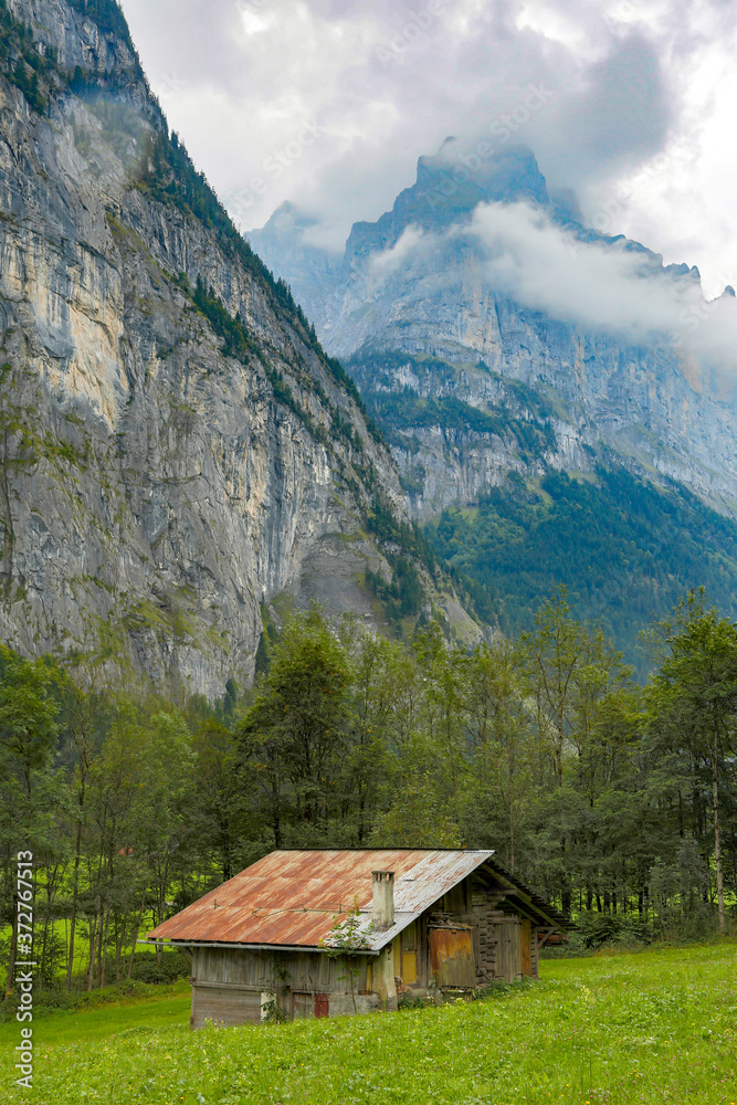 A typical alpine chalet near Lauterbrunnen, Switzerland