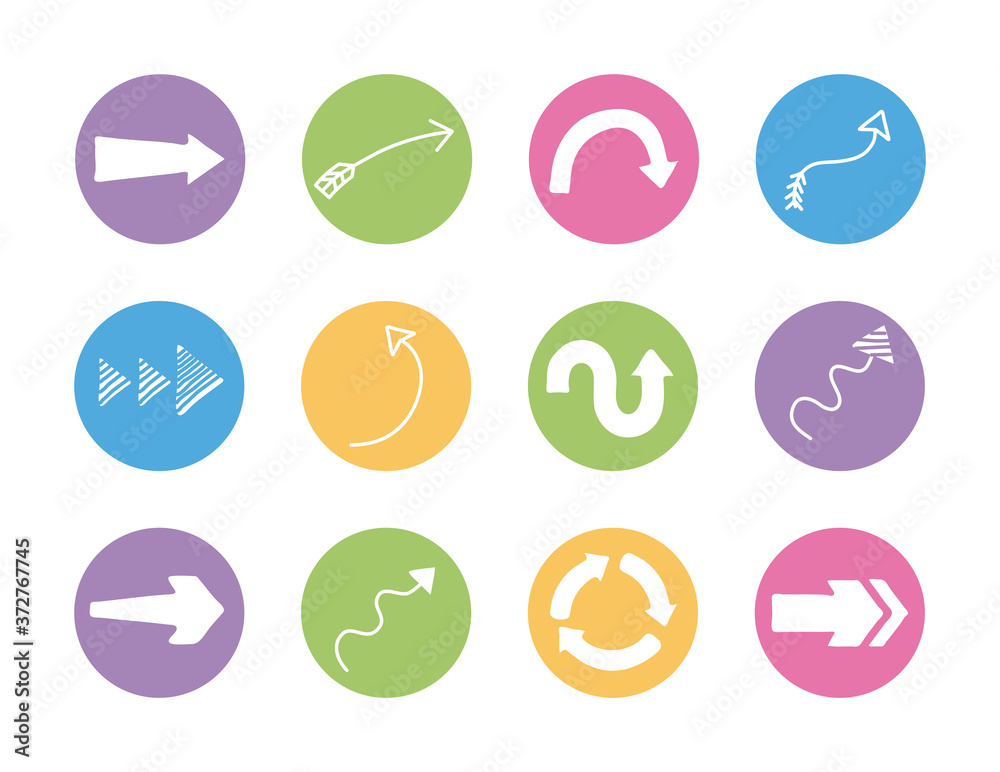 bundle of twelve arrows set icons bundle of twelve arrows set icons