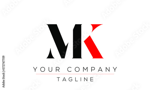 Letter MK Logo Design, Creative Modern Icon KM K M  © H.M Abstracts