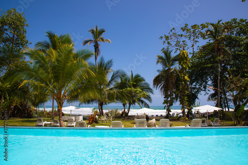 Pool from a boutique hotel in the caribbean at costa rica at the caribbean © cris