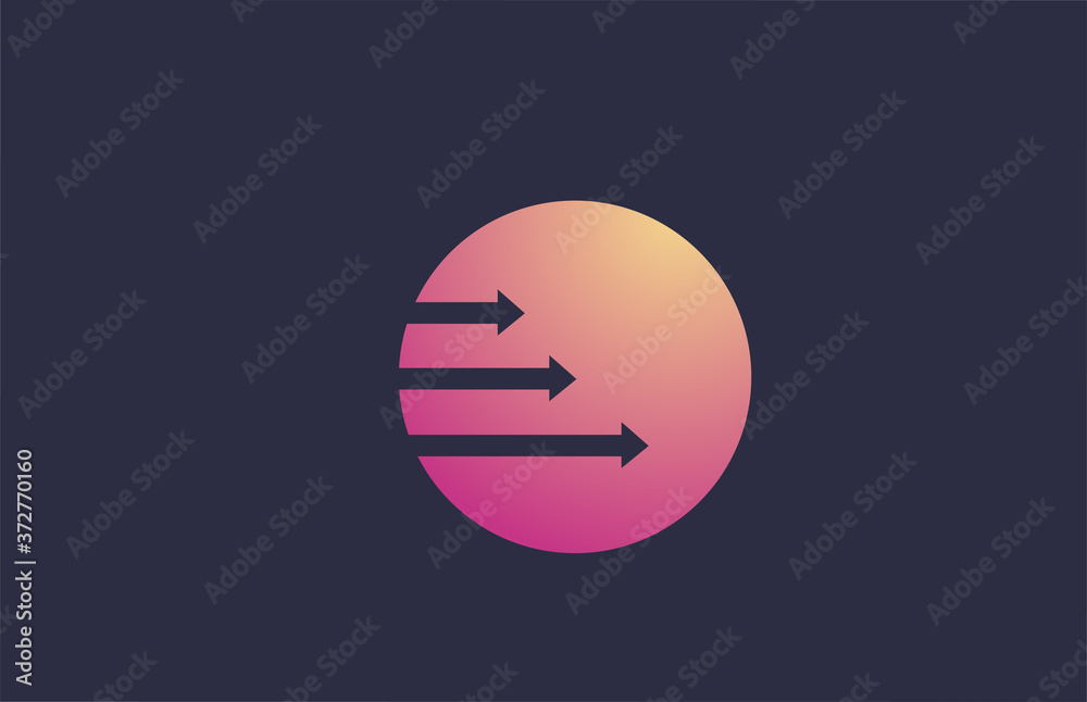 pink yellow O letter logo icon design with arrows. Alphabet for business and company pink yellow O letter logo icon design with arrows. Alphabet for business and company
