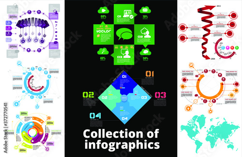 Business infographic elements data visualization vector design