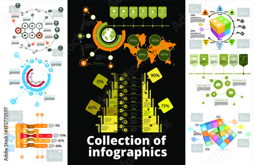 Business infographic elements data visualization vector design