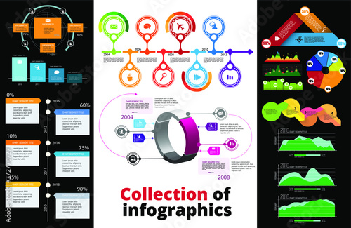 Business infographic elements data visualization vector design