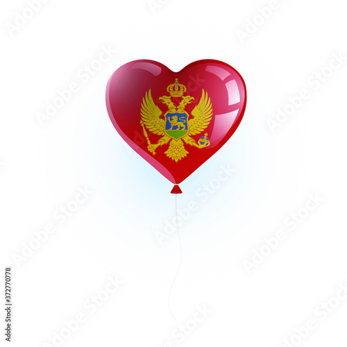 Heart shaped balloon with colors and flag of MONTENEGRO vector illustration design. Isolated object.