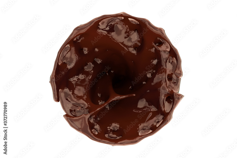 Obraz premium Chocolate splash. Isolated on a white background. 3d rendering. High resolution.