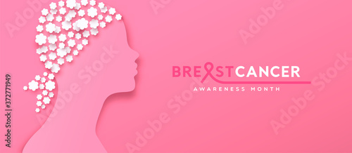 Breast cancer month pink paper flower head wrap