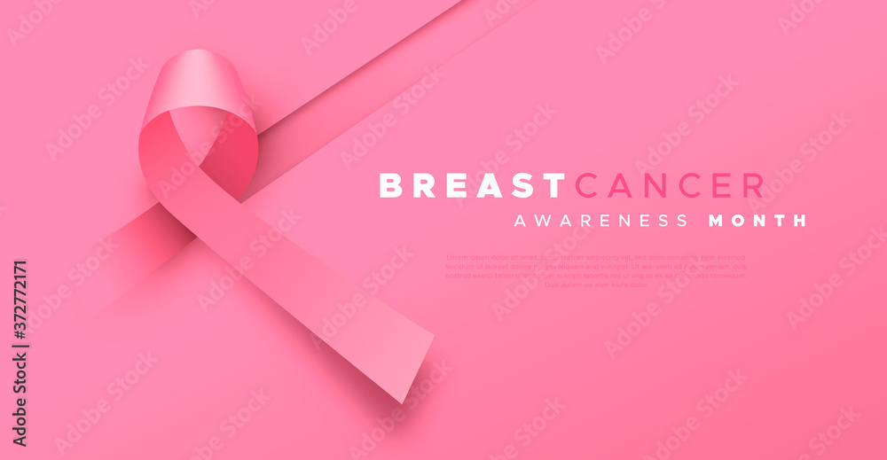 Breast cancer month 3d pink silk ribbon template
