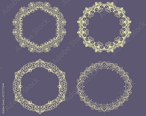 set of decorative ornamental frames