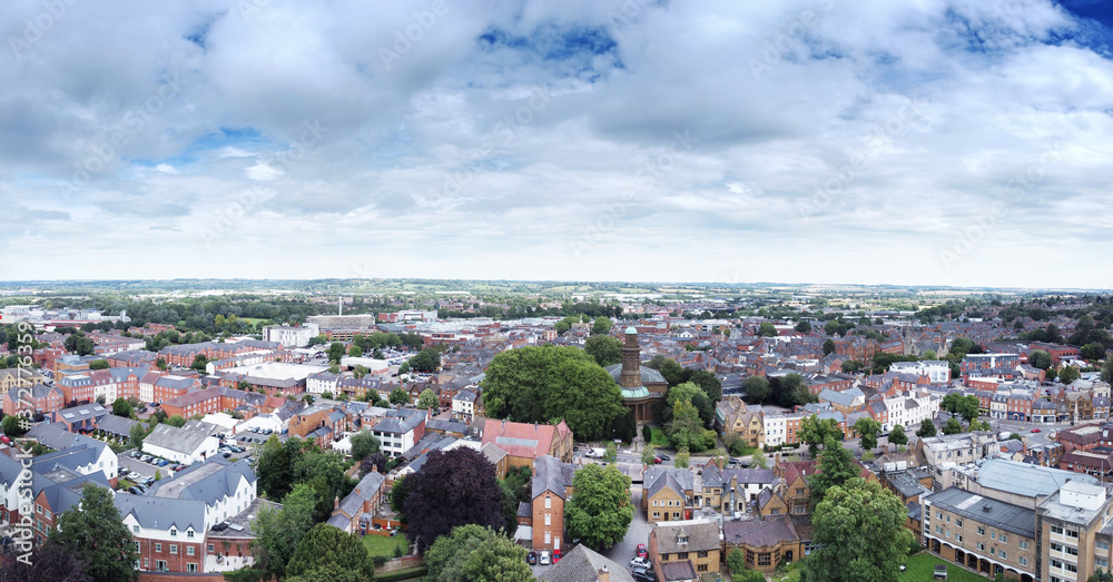 english town center from above