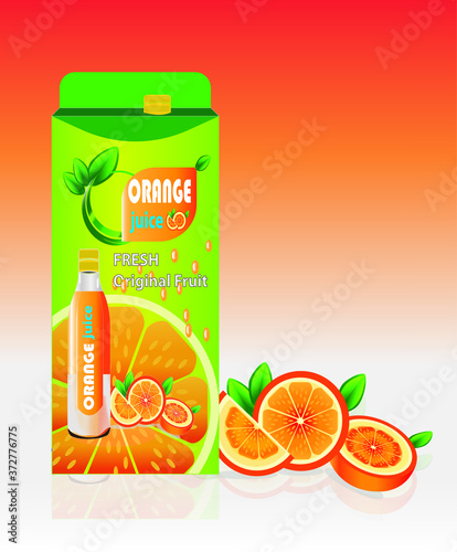 Orang Fruit 100 % juice Vector