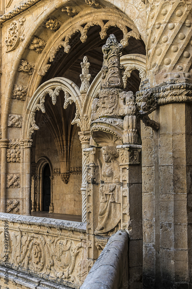 Jeronimos Monastery (Mosteiro dos Jeronimos, 1601) - a monastery of the Order of Saint Jerome in the parish of Belem in Lisbon, Portugal. Monastery is UNESCO World Heritage Site.