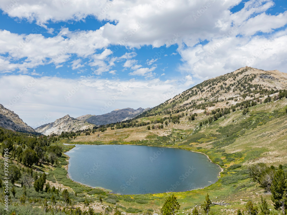 Morning view of the beautiful Favre Lake