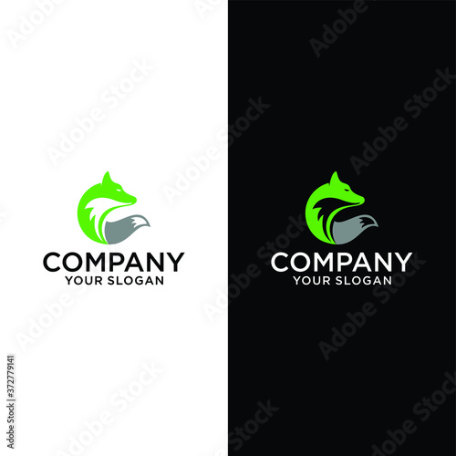 Creative circle fox logo vector, Round Fox Logo Template