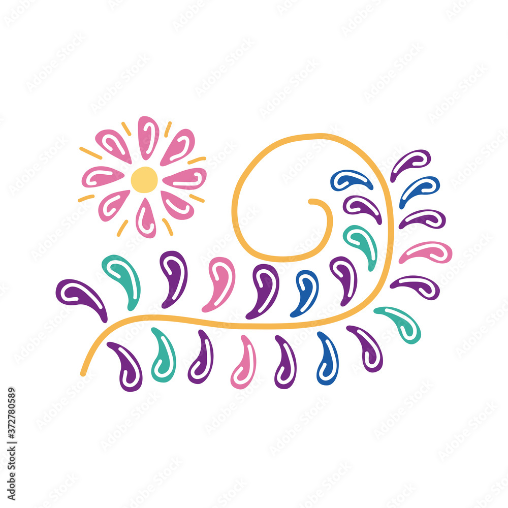 Fototapeta premium flowers and leafs flat style icon