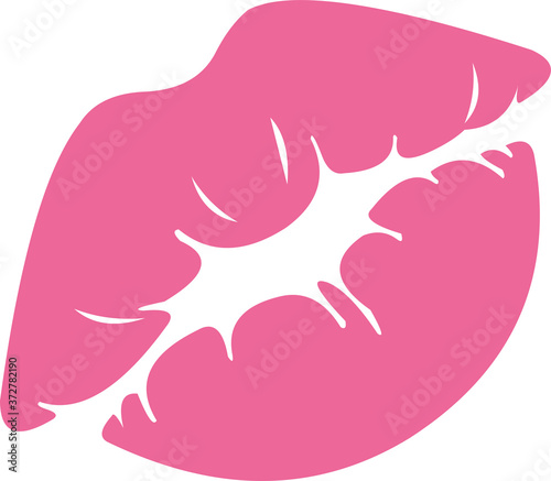 Vector emoticon illustration of a classic drawing of a kiss