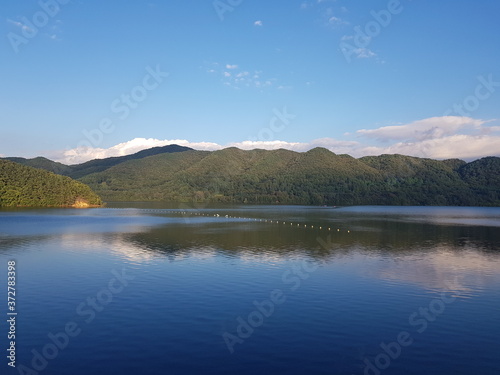 lake and mountains