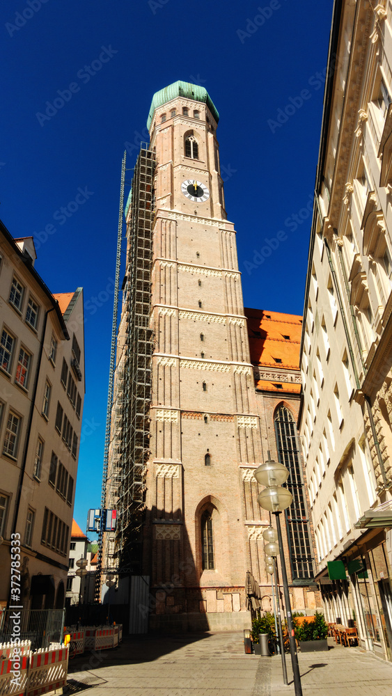 a tower of the Frauenkirche in munich