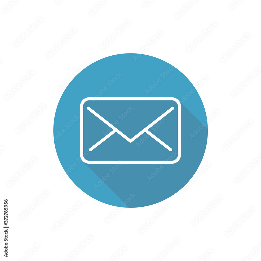 mail icon. The envelope. line style with long shadow mail icon. The envelope. line style with long shadow