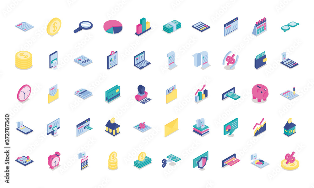 bundle of fifty taxes set icons bundle of fifty taxes set icons