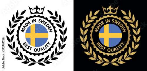 made in Sweden vector stamp. badge with Sweden flag	
