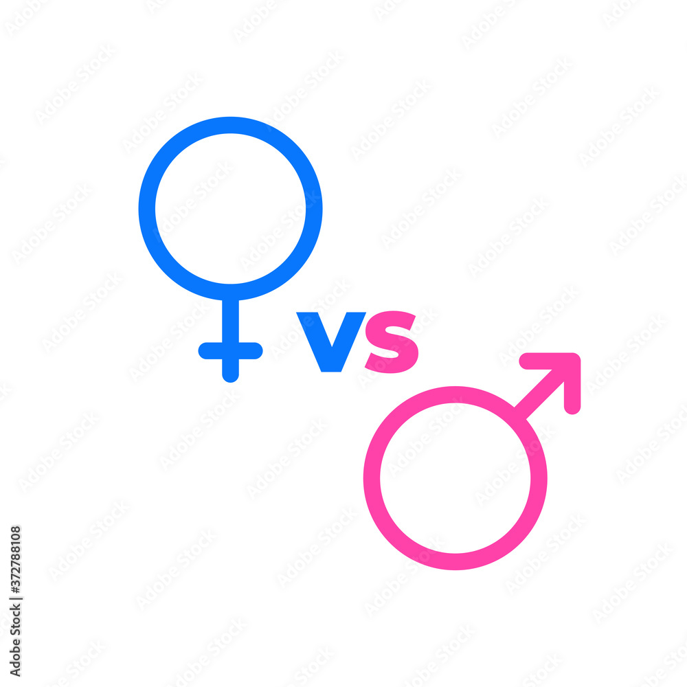 Gender symbols. Concept with man and woman or male and female signs ...