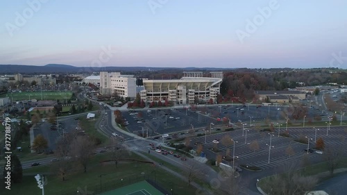 Virginia Tech Campus Blacksburg VA Sunset Fall Aerial 4K photo